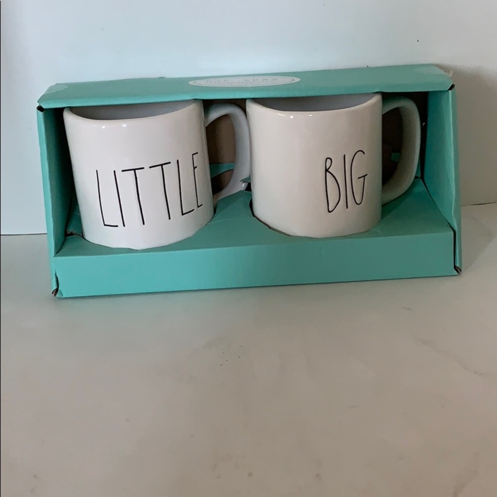 NIB Rae Dunn “LITTLE” & “BIG’ 2pc Mug Set